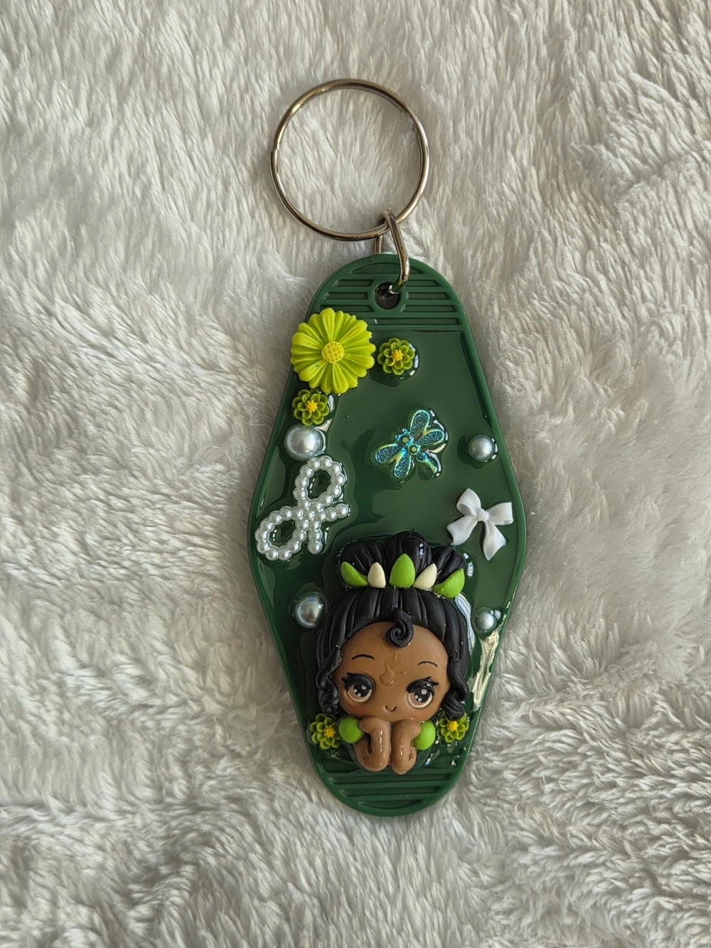 Princess Tiana Green Decorative Keychain